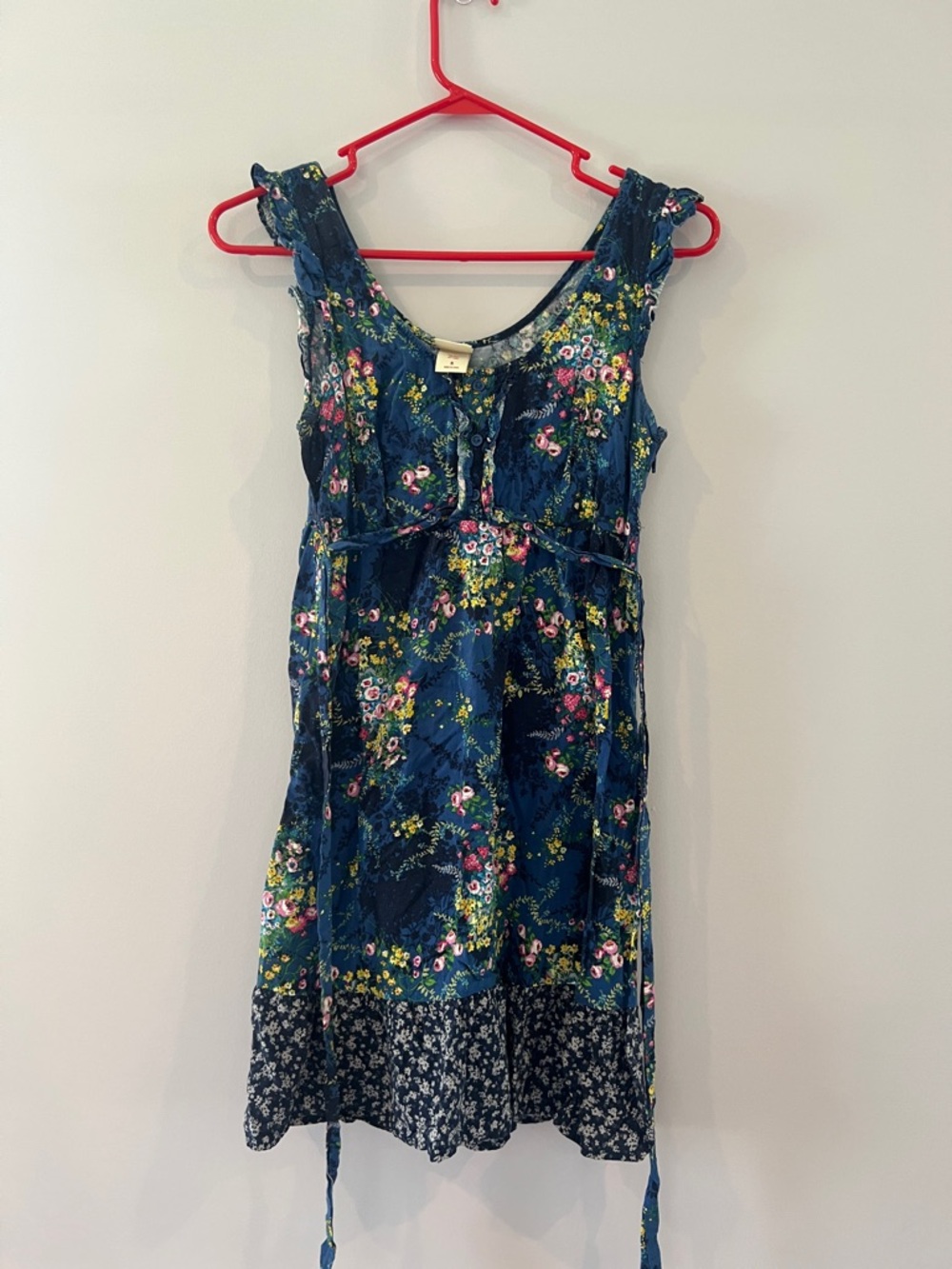 Mossimo Supply Co. Navy Floral Sundress with Pink & Green Accents